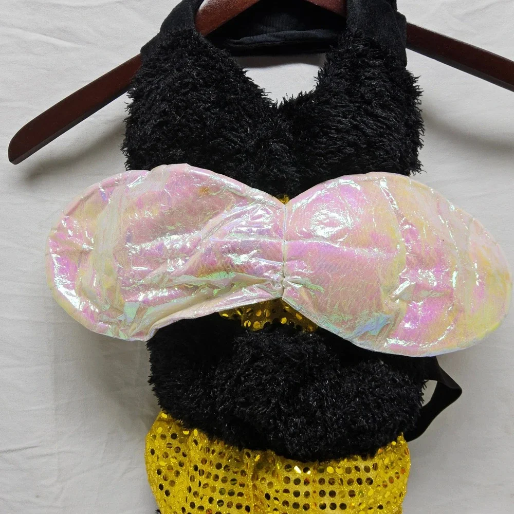 Tom's Toy International Bumble Bee Pet Costume Large Black Yellow Sequin Wings